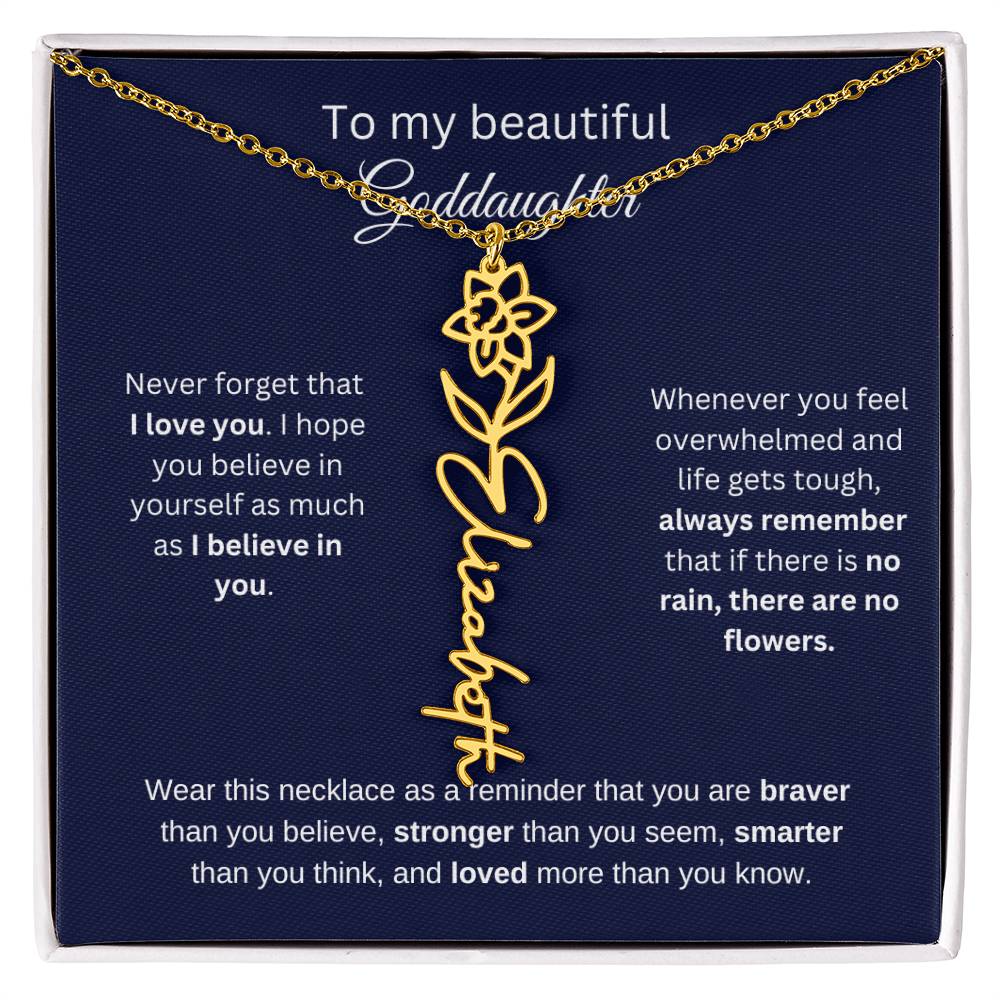 To My Beautiful Goddaughter Flower Necklace 1