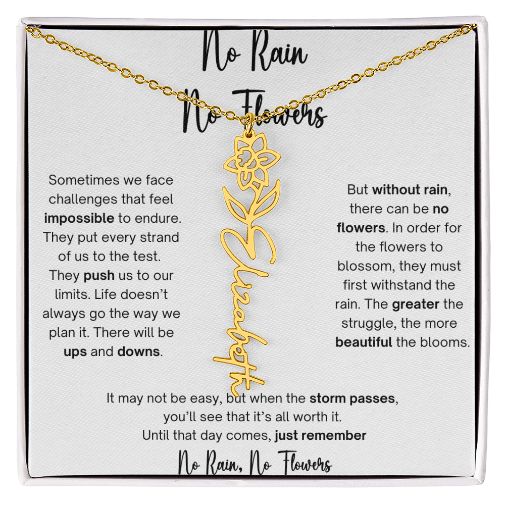 No Rain No Flowers 1 - Flower Name Necklace