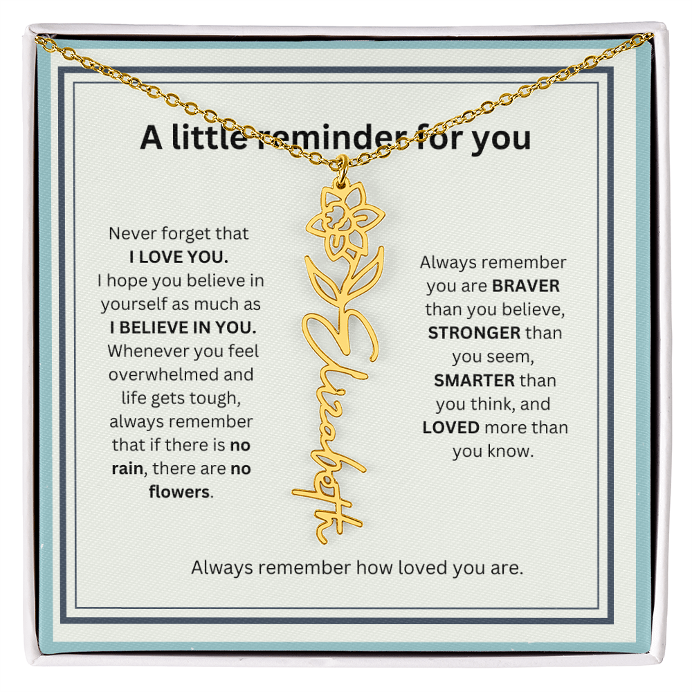 A Little Reminder Of You | Birth Flower Name Necklace