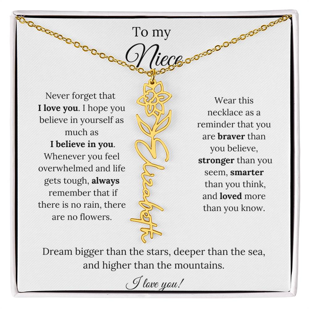 To My  Niece Birthmonth Flower Necklace 4