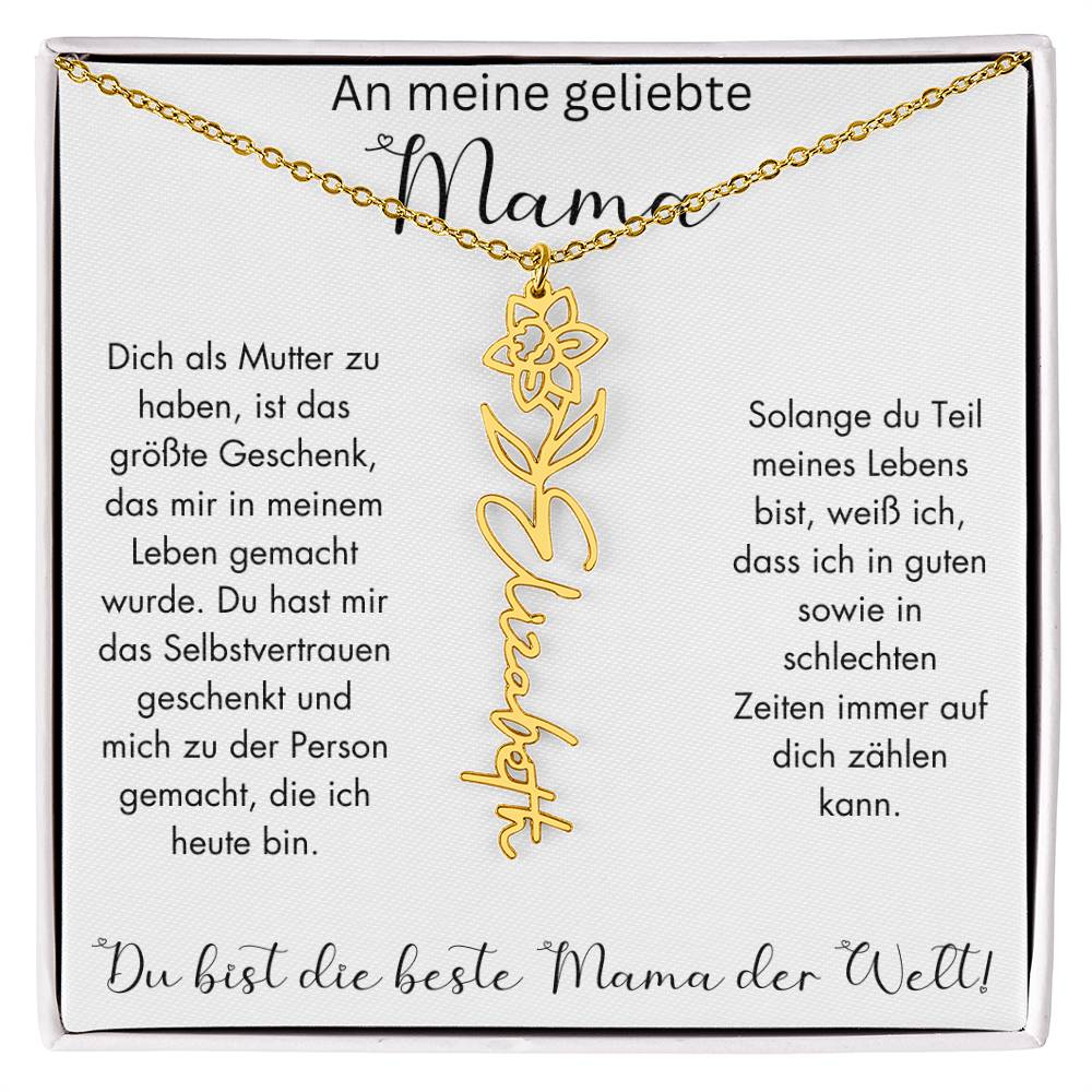 Geburtsblumen Namenskette für Mama