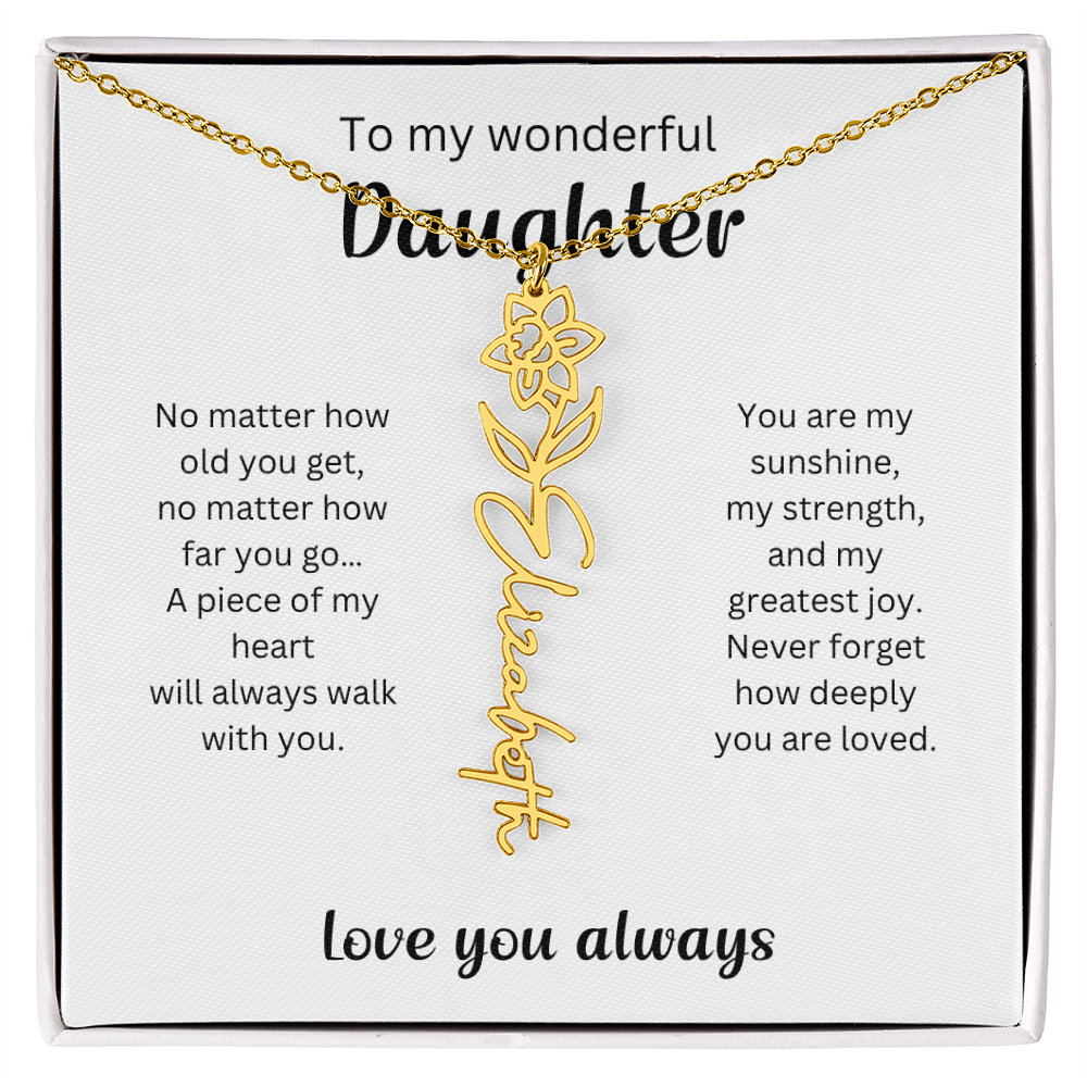 Emotional Gift for Daughter - Birth Flower Name Necklace 4