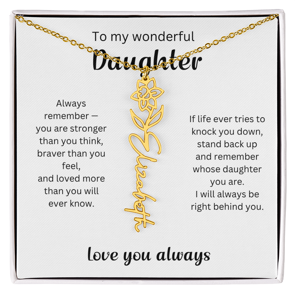 Emotional Gift for Daughter - Birth Flower Name Necklace 5