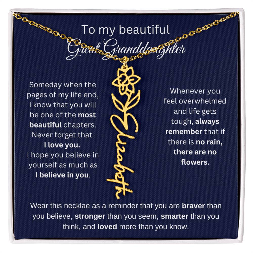 To My Beautiful Great Goddaughter Flower Necklace 2