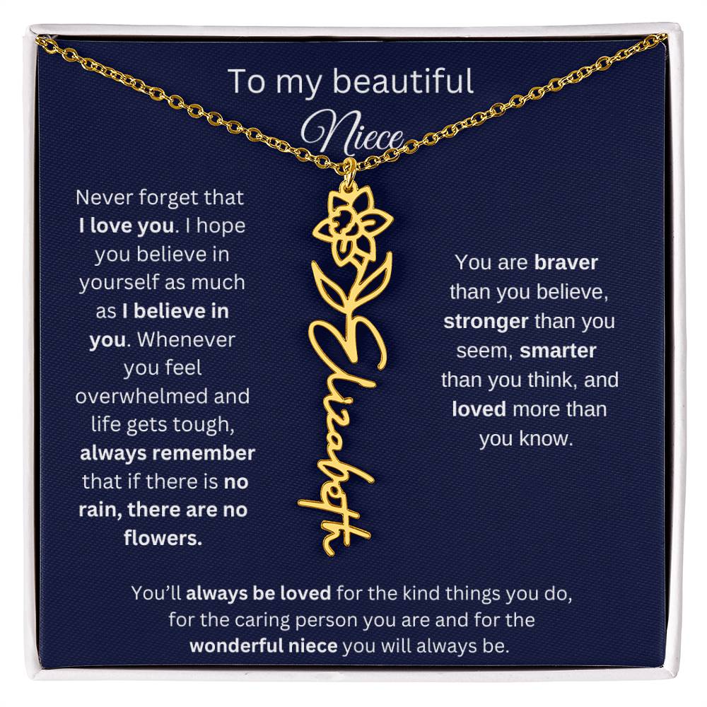 To My Beautiful Niece Flower Necklace 1