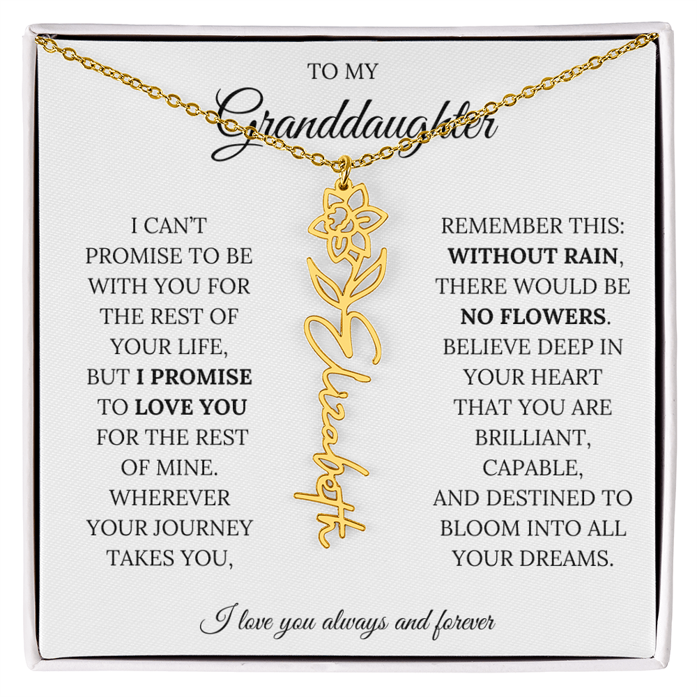 To My Granddaughter - You Are Destined To Bloom Into All Your Dreams - Flower Name Necklace