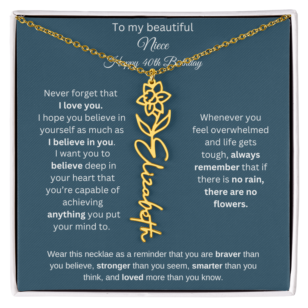 To My Beautiful Niece 40th Birthday