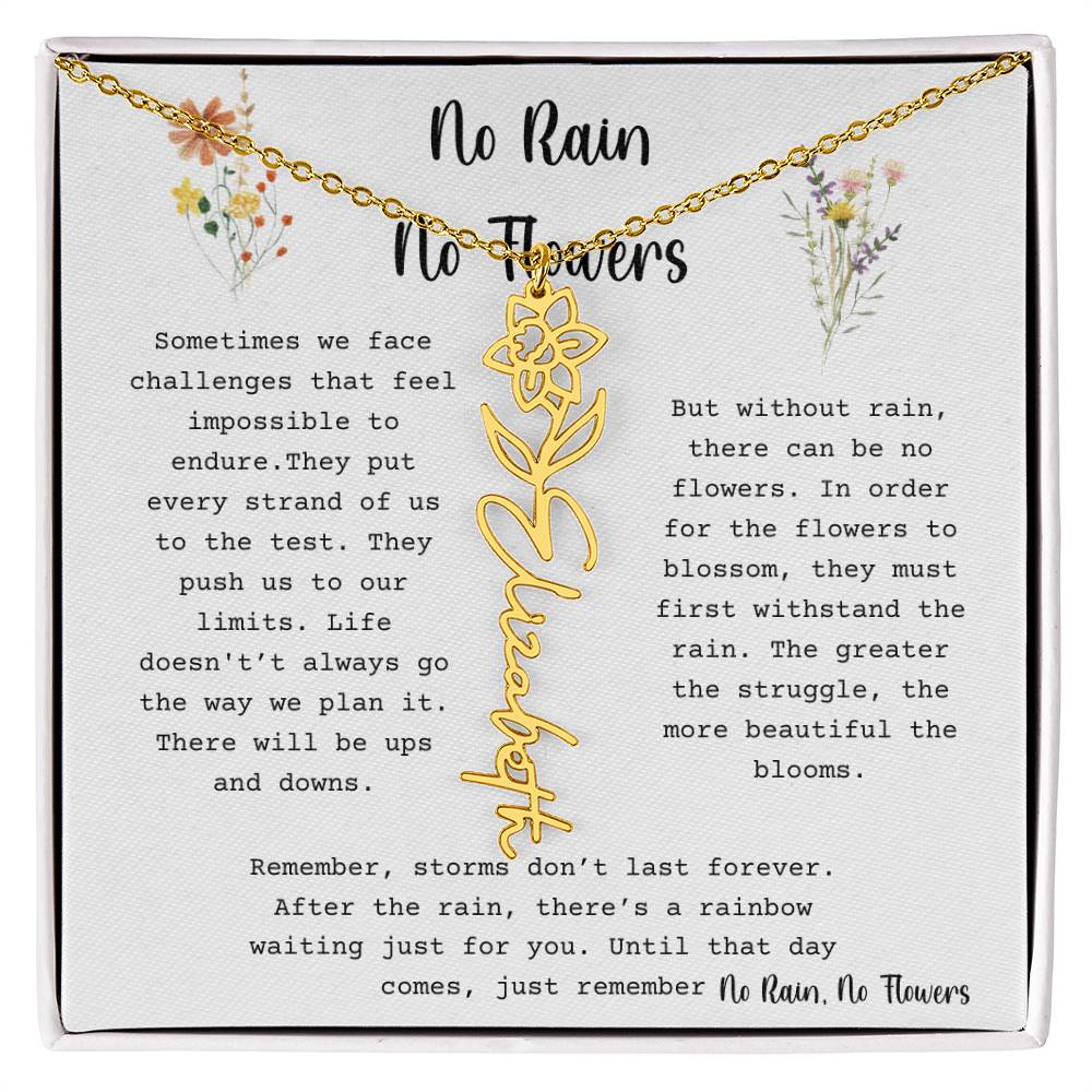 No Rain, No Flowers - Flower Name Necklace 3