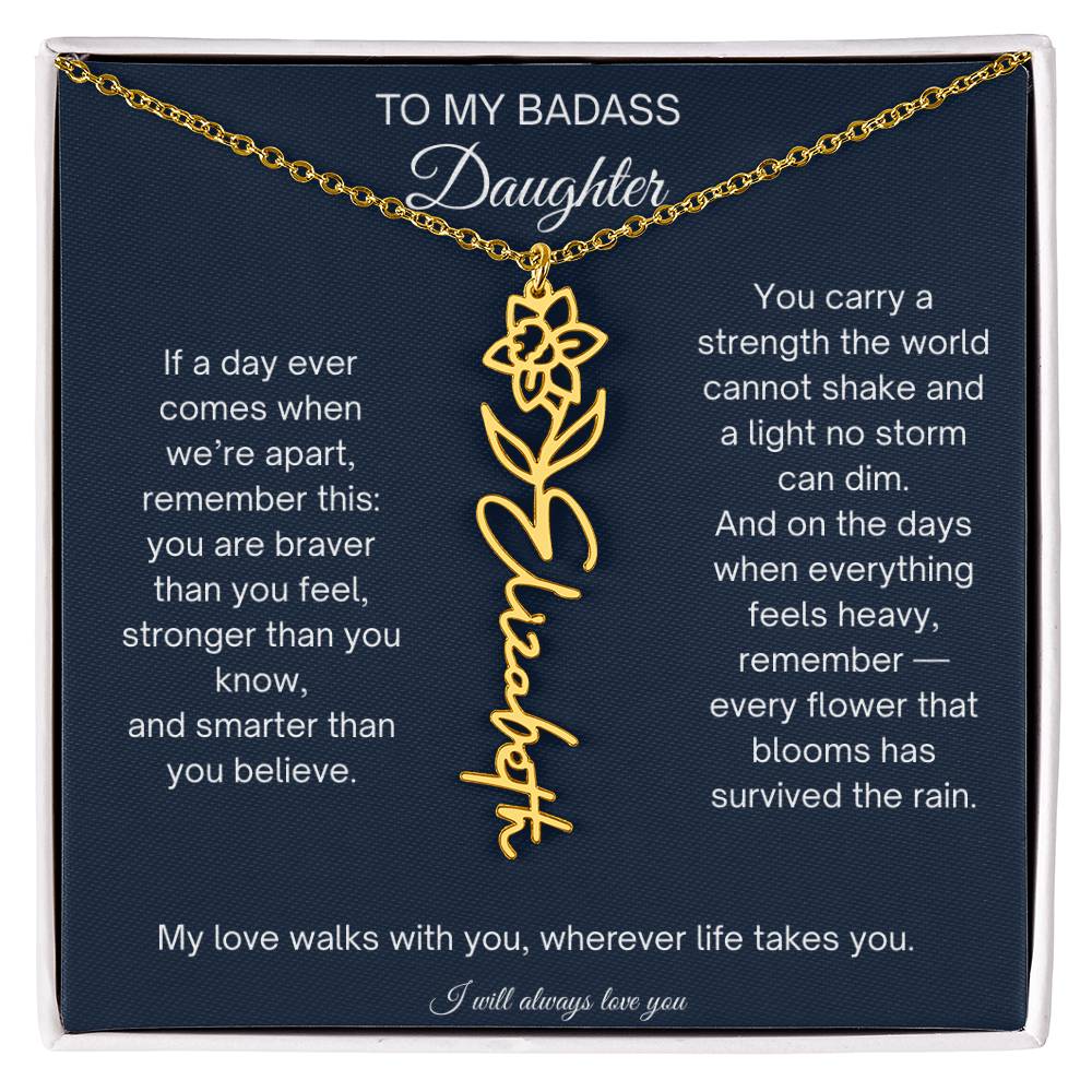 To My Badass Daughter Encouragement Necklace for Daughter