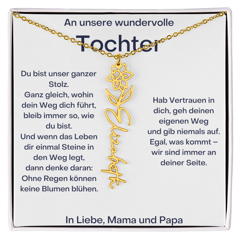 Personalisierte Namenskette Tochter Geschenk - Von Mama und Papa