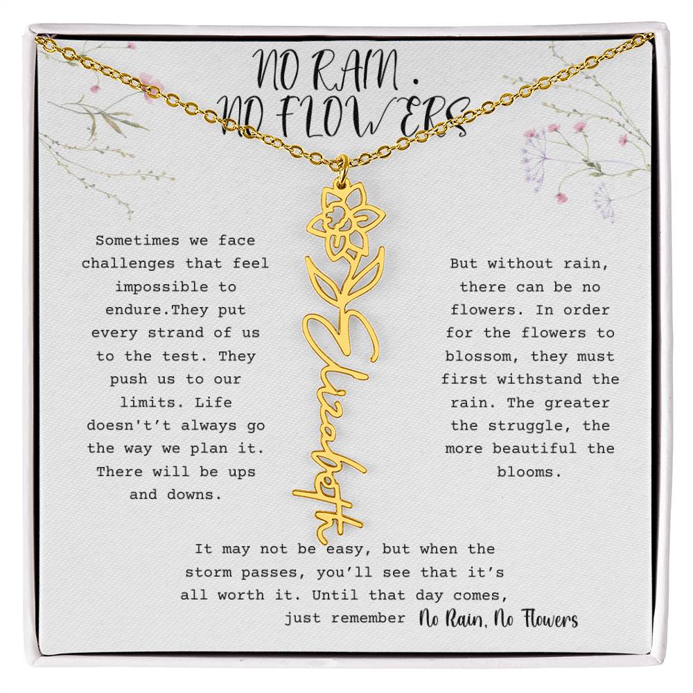 No Rain, No Flowers - Flower Name Necklace 1