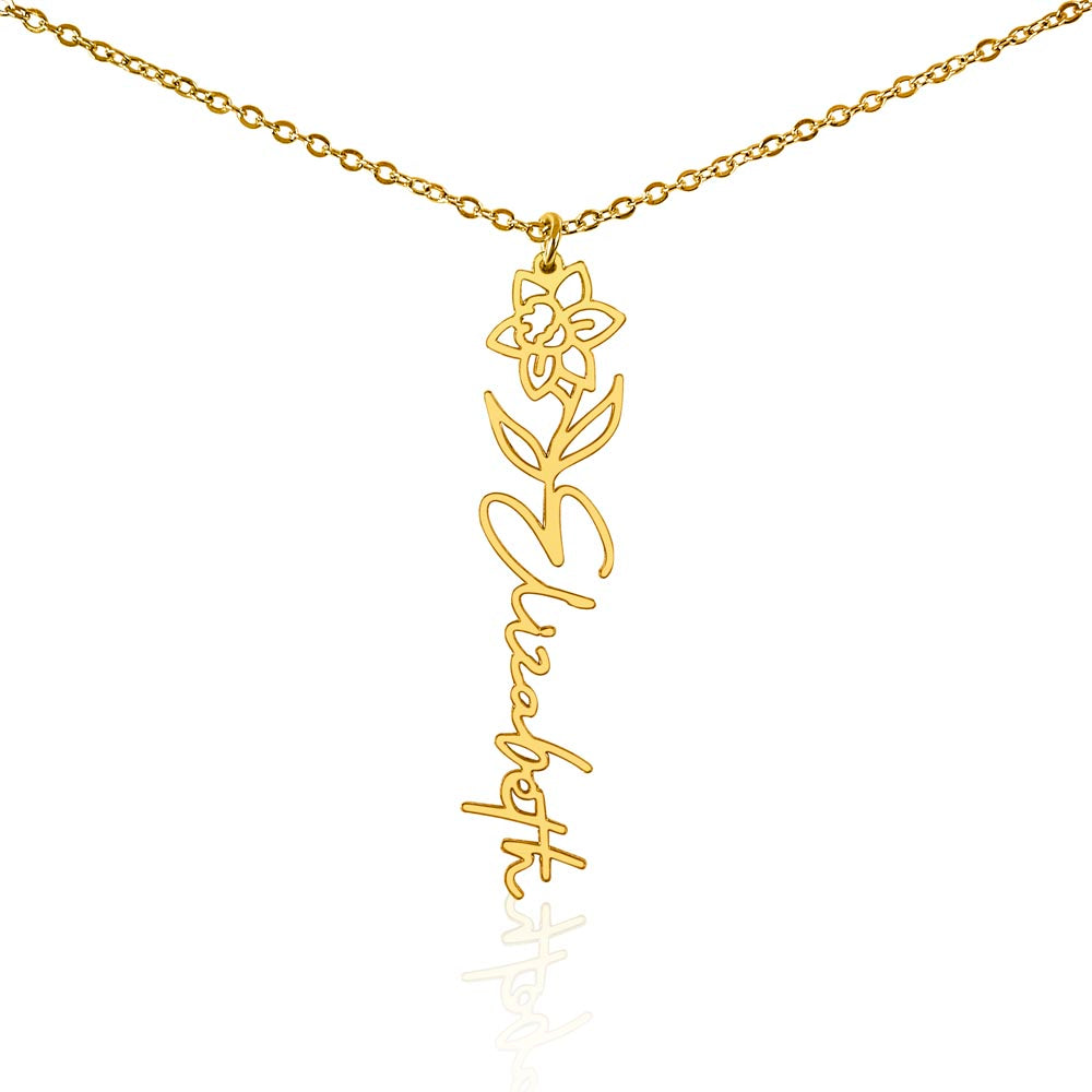Happy 13th Birthday - Flower Name Necklace