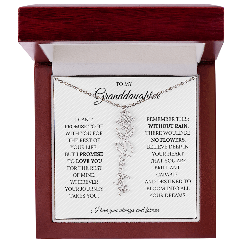 To My Granddaughter - You Are Destined To Bloom Into All Your Dreams - Flower Name Necklace