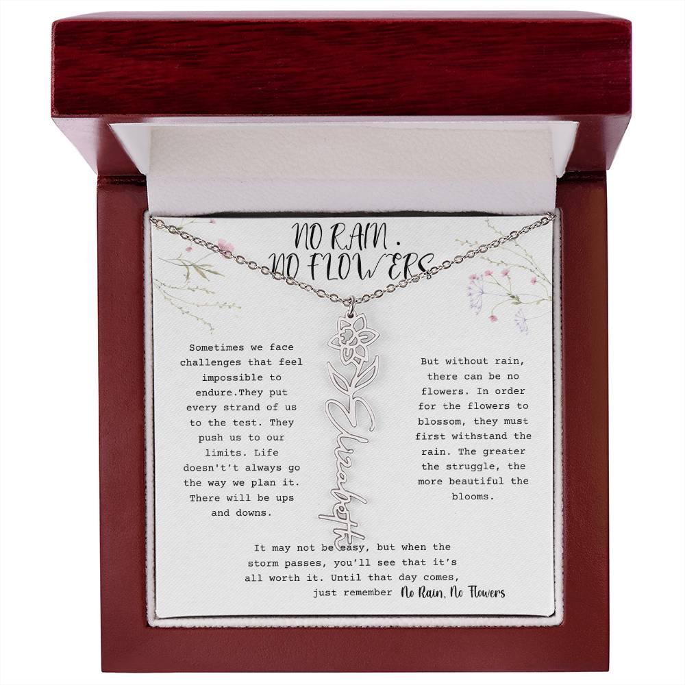 No Rain, No Flowers - Flower Name Necklace 1