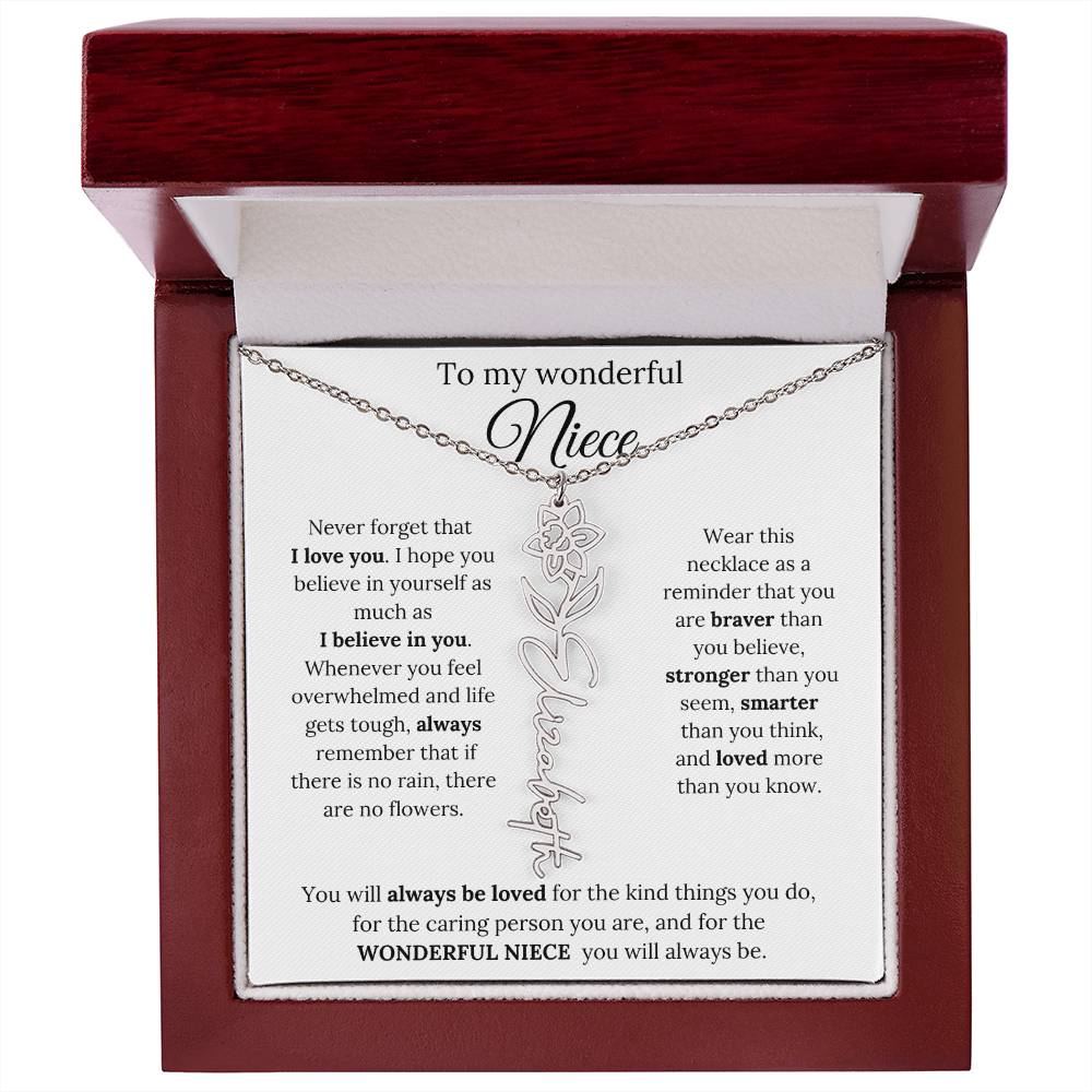 To My  Niece Birthmonth Flower Necklace 1
