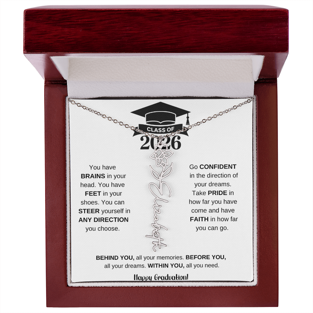 Personalized 2026 Graduation Gift Birth Month Flower Necklace