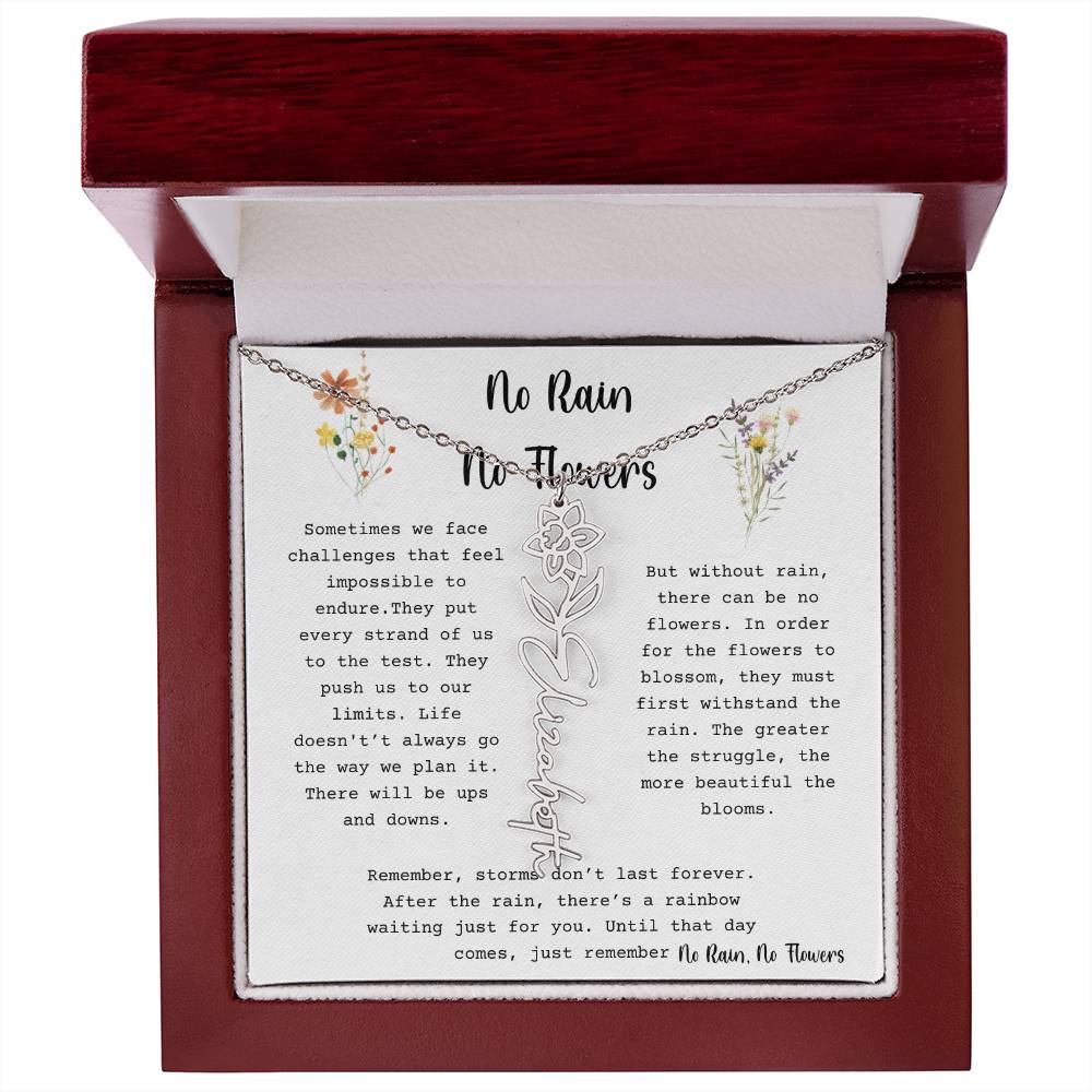 No Rain, No Flowers - Flower Name Necklace 3