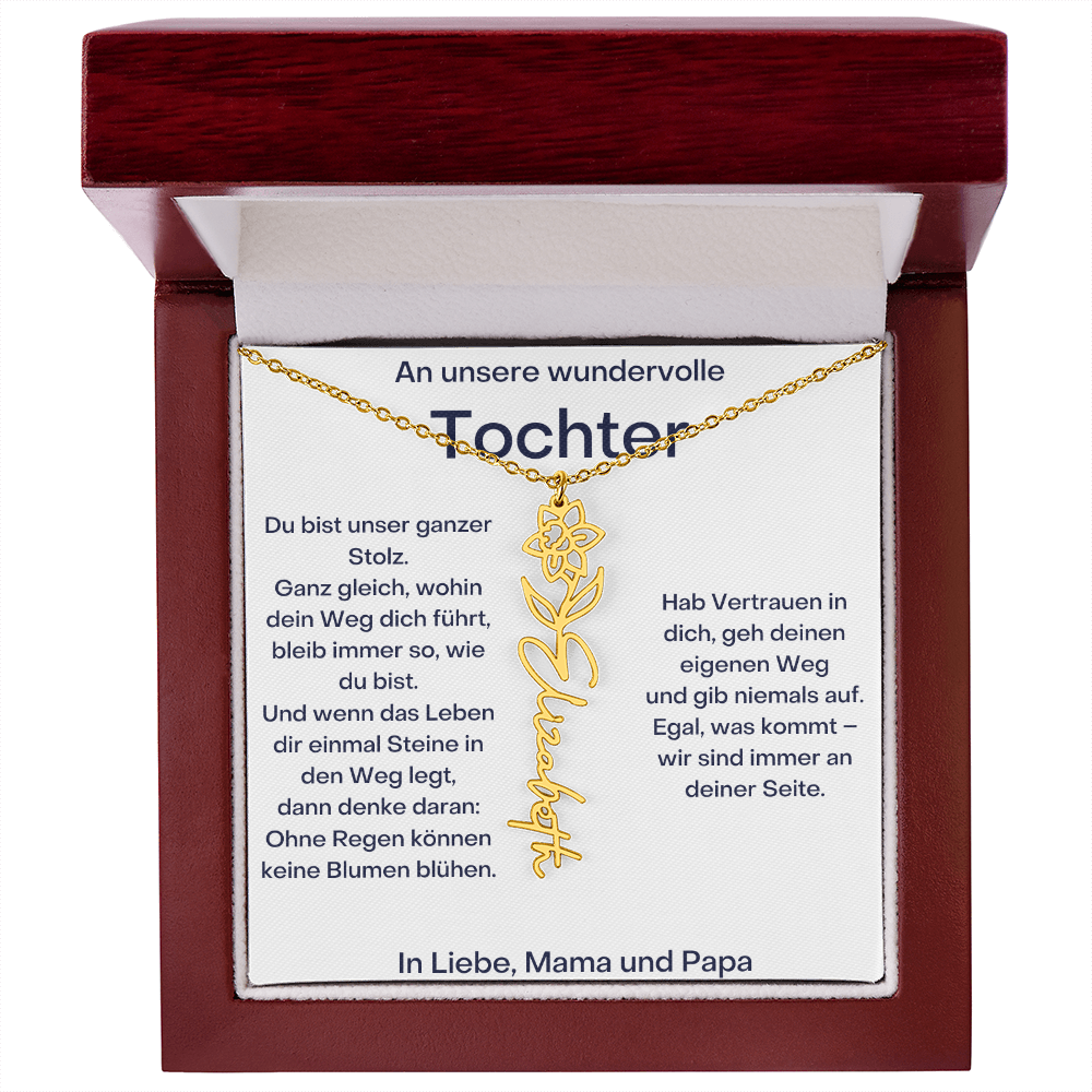 Personalisierte Namenskette Tochter Geschenk - Von Mama und Papa
