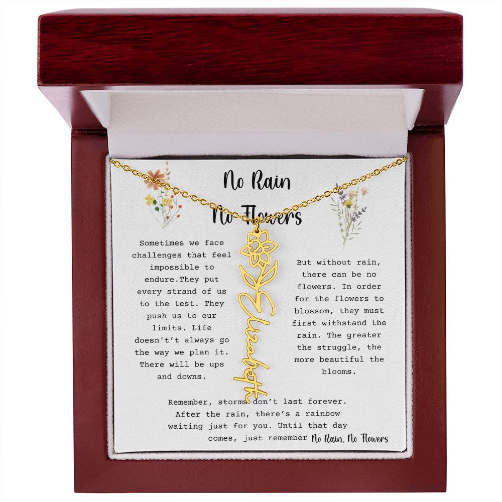 No Rain, No Flowers - Flower Name Necklace 3