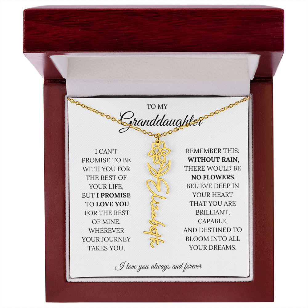 To My Granddaughter - You Are Destined To Bloom Into All Your Dreams - Flower Name Necklace