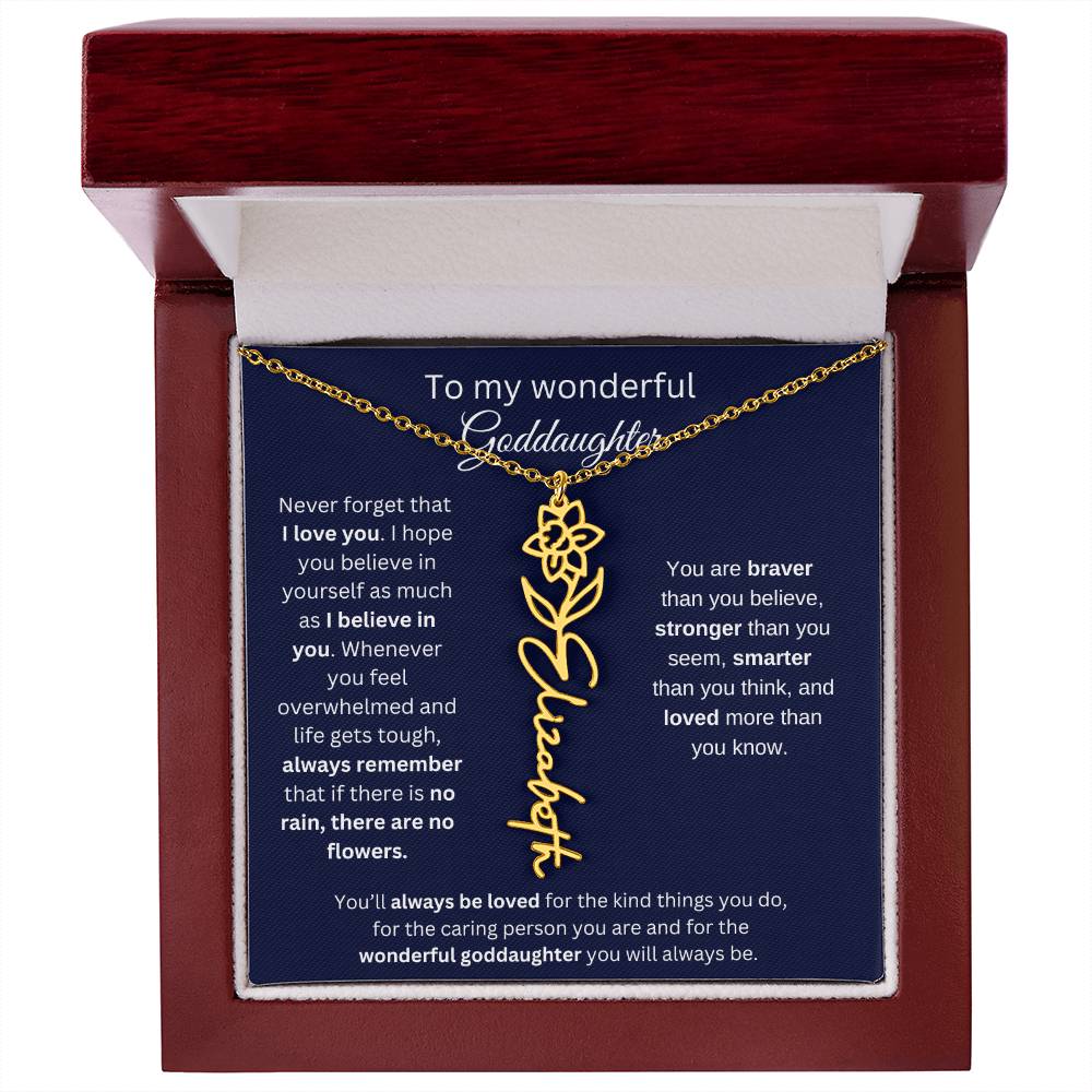 Always Remember That There's No Rain, There Are No Flowers  - Flower Name Necklace