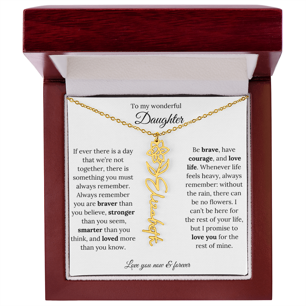 Custom Floral Jewelry Gift For Daughter