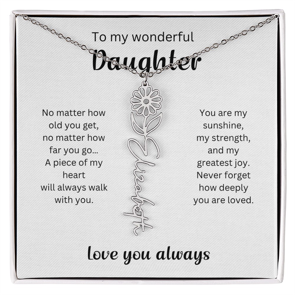 Emotional Gift for Daughter - Birth Flower Name Necklace 4