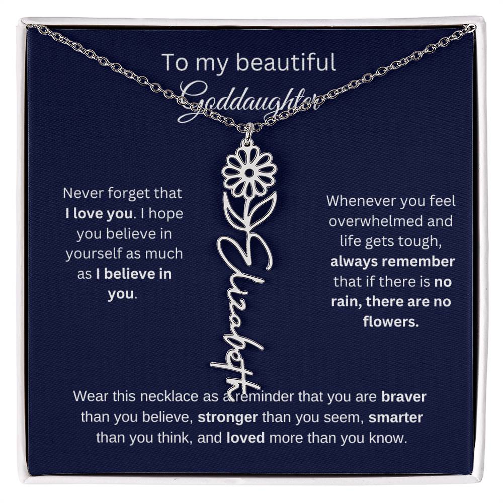 To My Beautiful Goddaughter Flower Necklace 1