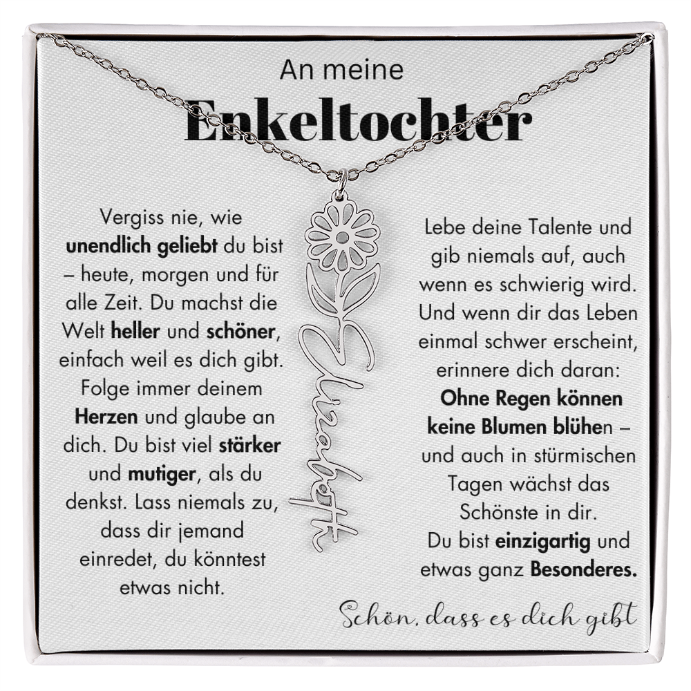 Geschenk Enkeltochter Schmuckkarte mit Spruch unendlich geliebt Mutmacher Erinnerung Weihnachten Geburtstag