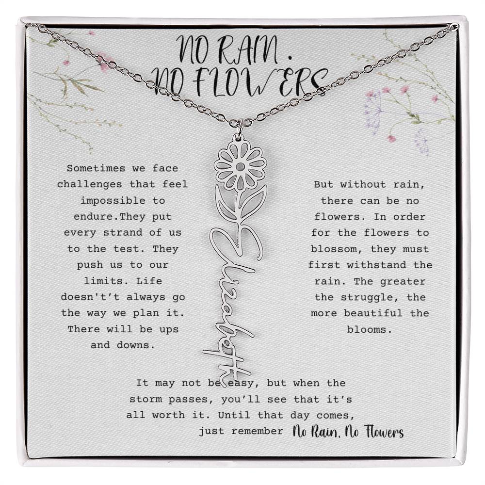 No Rain, No Flowers - Flower Name Necklace 1