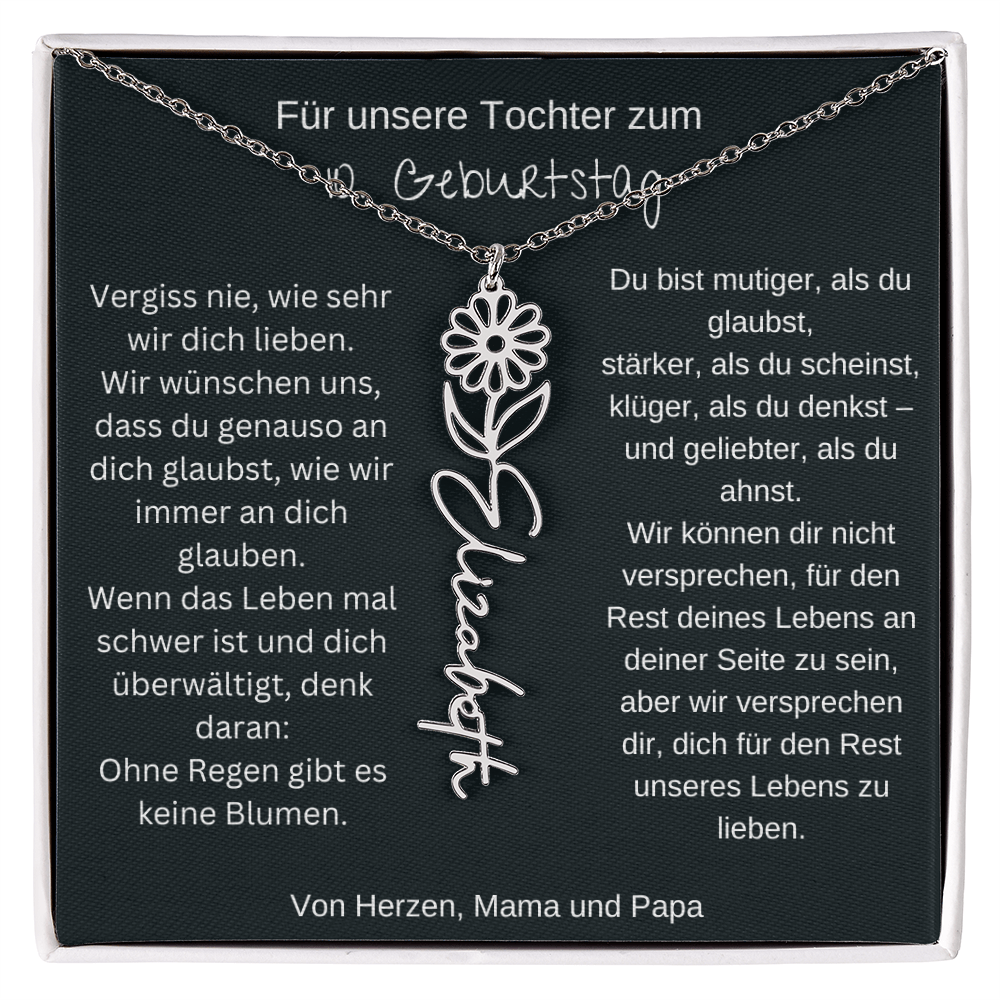 Geschenk zum 10. Geburtstag Tochter Geburtsblumen Namenskette