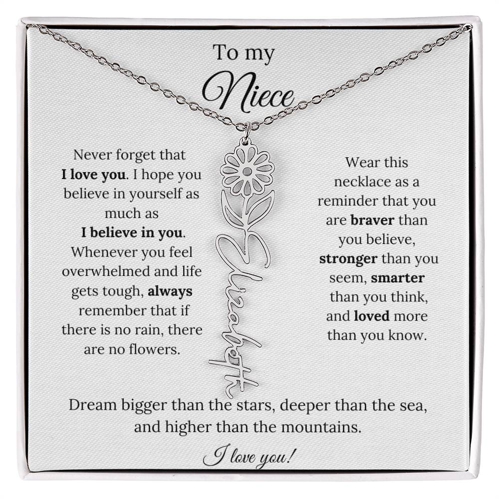 To My  Niece Birthmonth Flower Necklace 4
