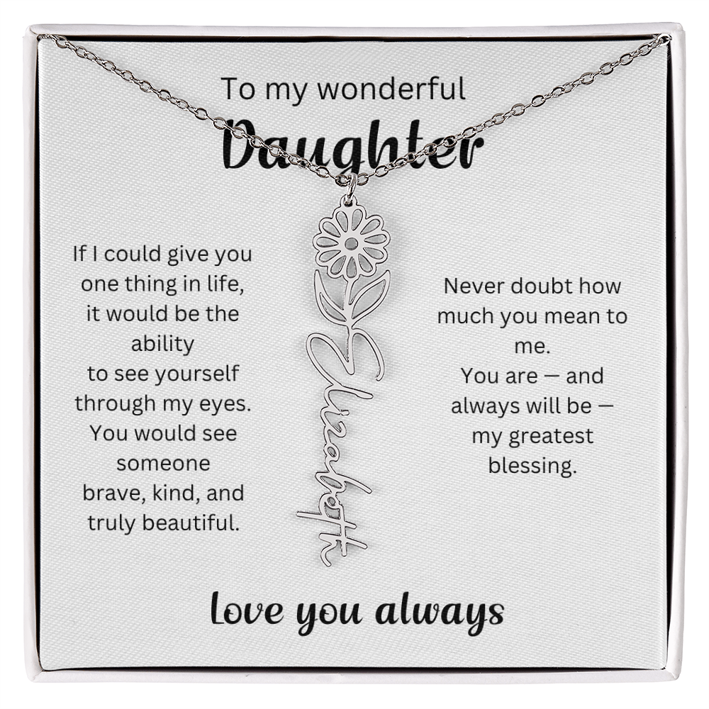 Emotional Gift for Daughter - Birth Flower Name Necklace 3
