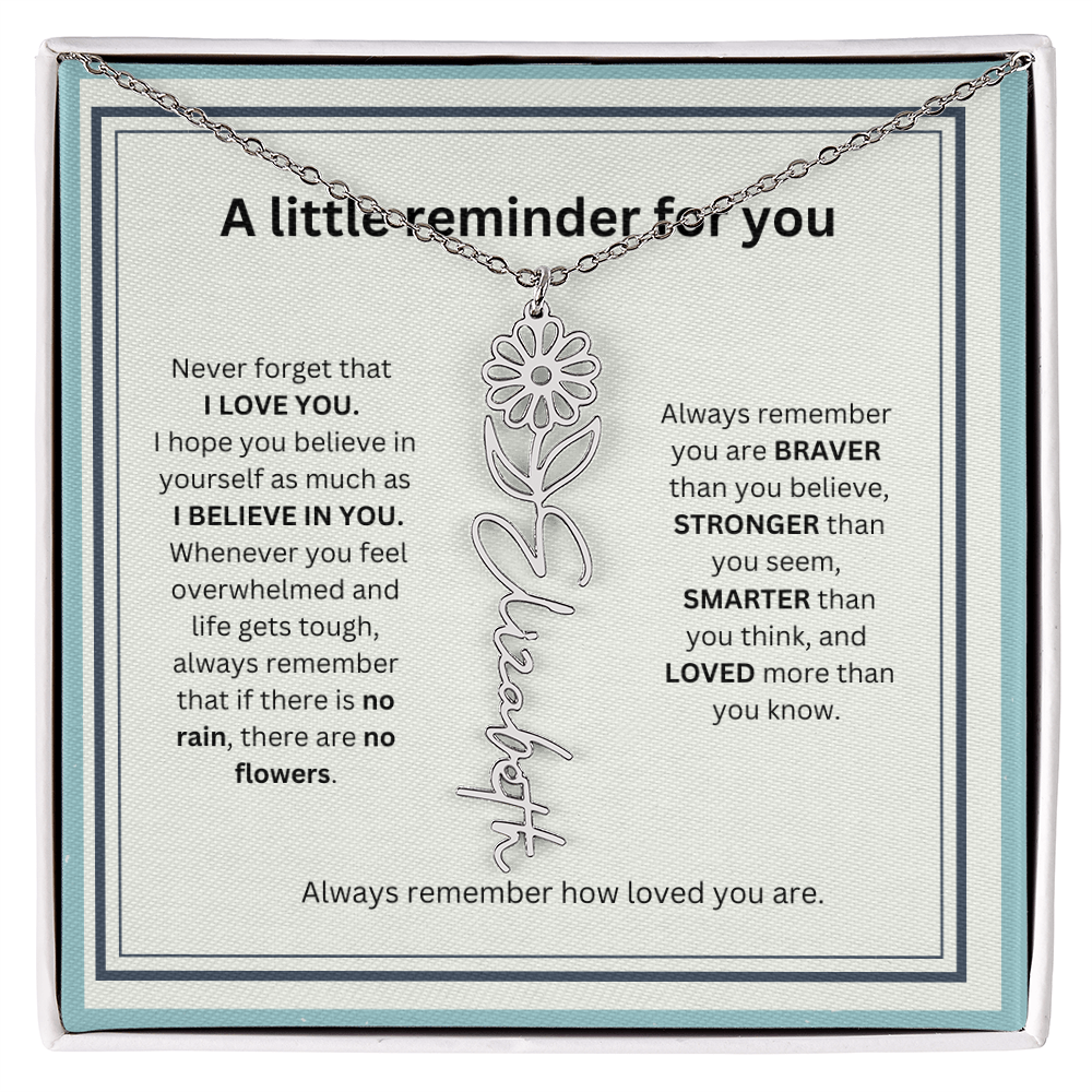 A Little Reminder Of You | Birth Flower Name Necklace
