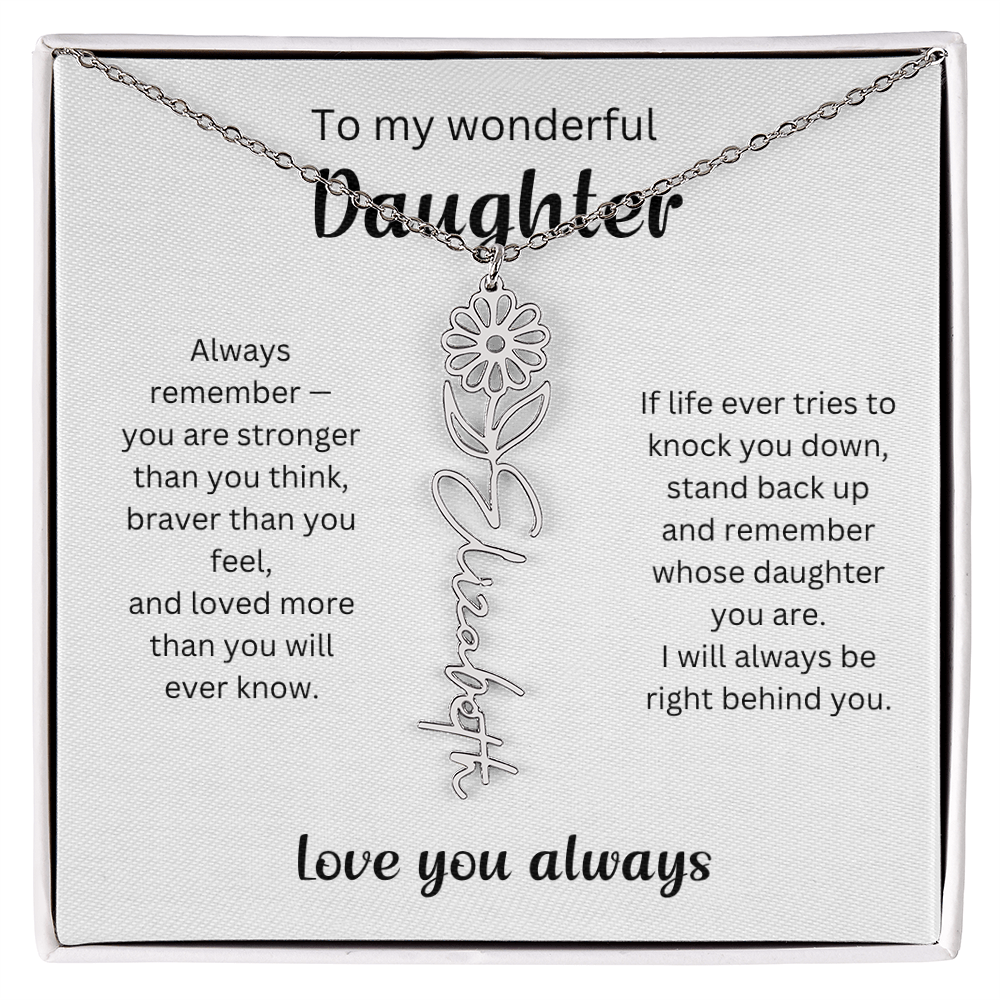 Emotional Gift for Daughter - Birth Flower Name Necklace 5