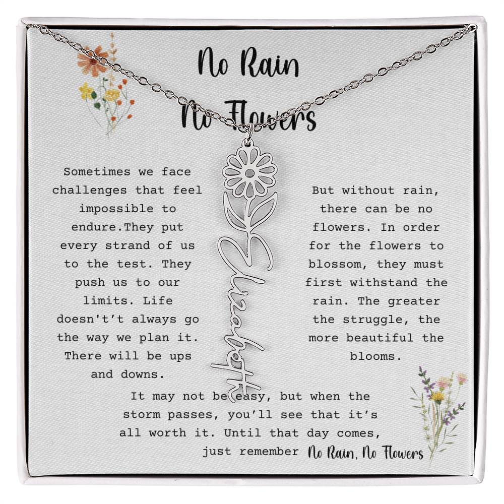 No Rain, No Flowers - Flower Name Necklace2