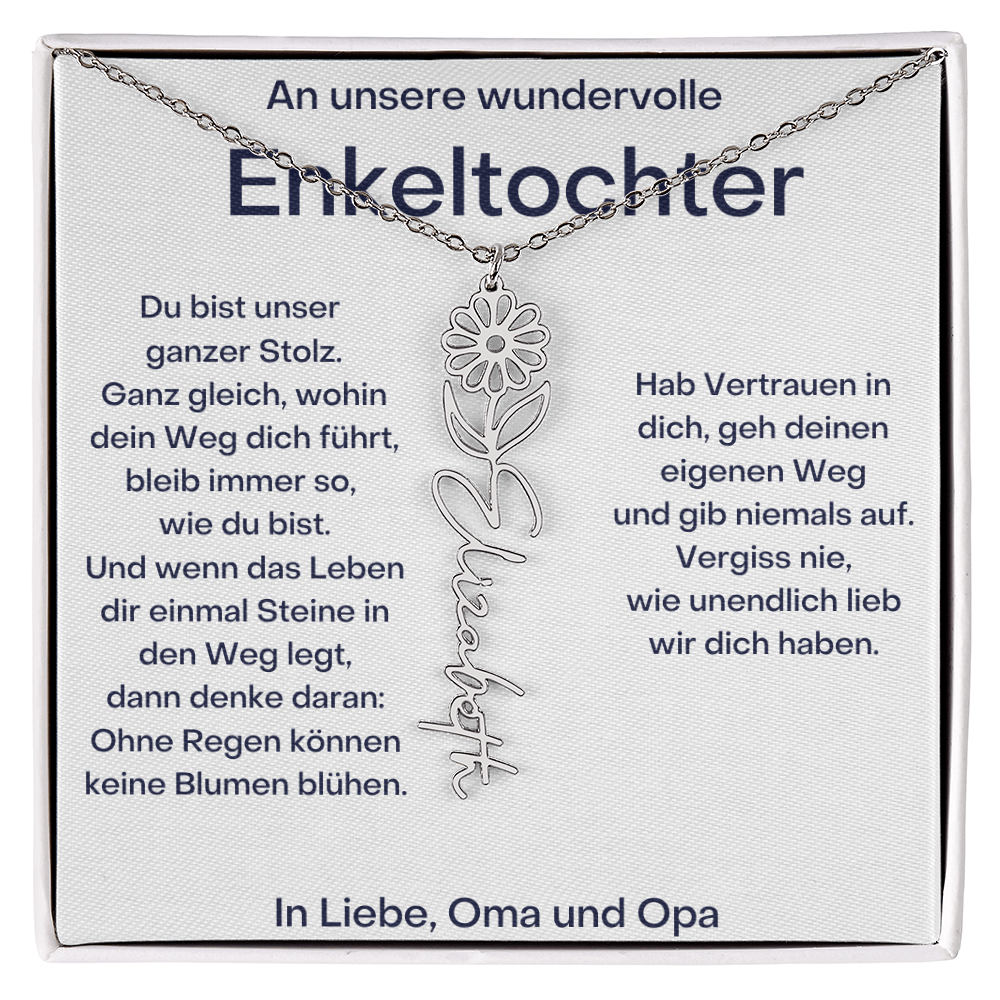 Geburtsblumenkette Mit Namen – Von Oma Und Opa
