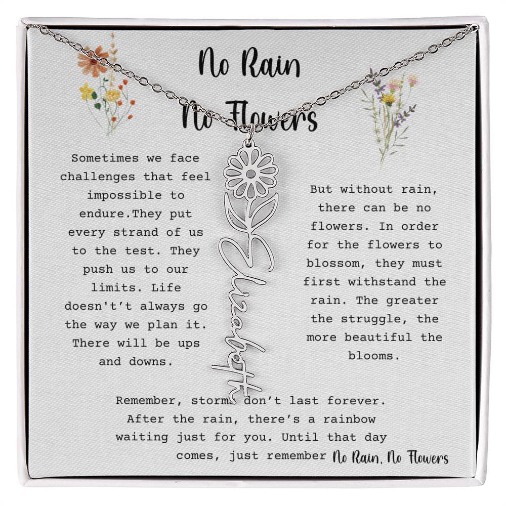 No Rain, No Flowers - Flower Name Necklace 3
