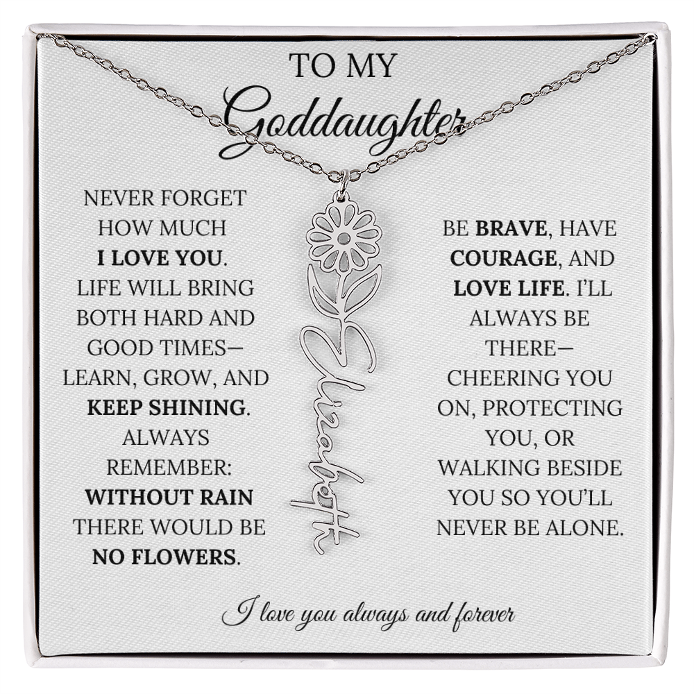 To My Goddaughter - Keepy Shining - Flower Name Necklace