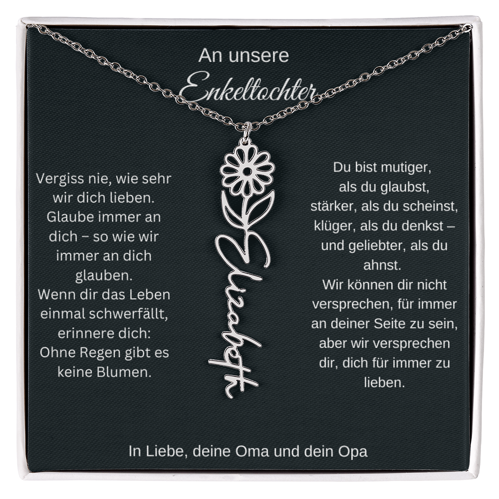 Geburtsblumen Namenskette Enkeltochter