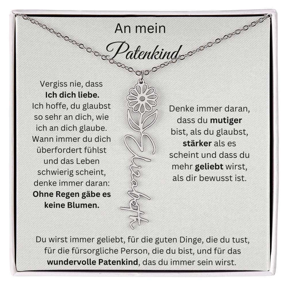An Mein Patenkind Geburtsblumen Kette