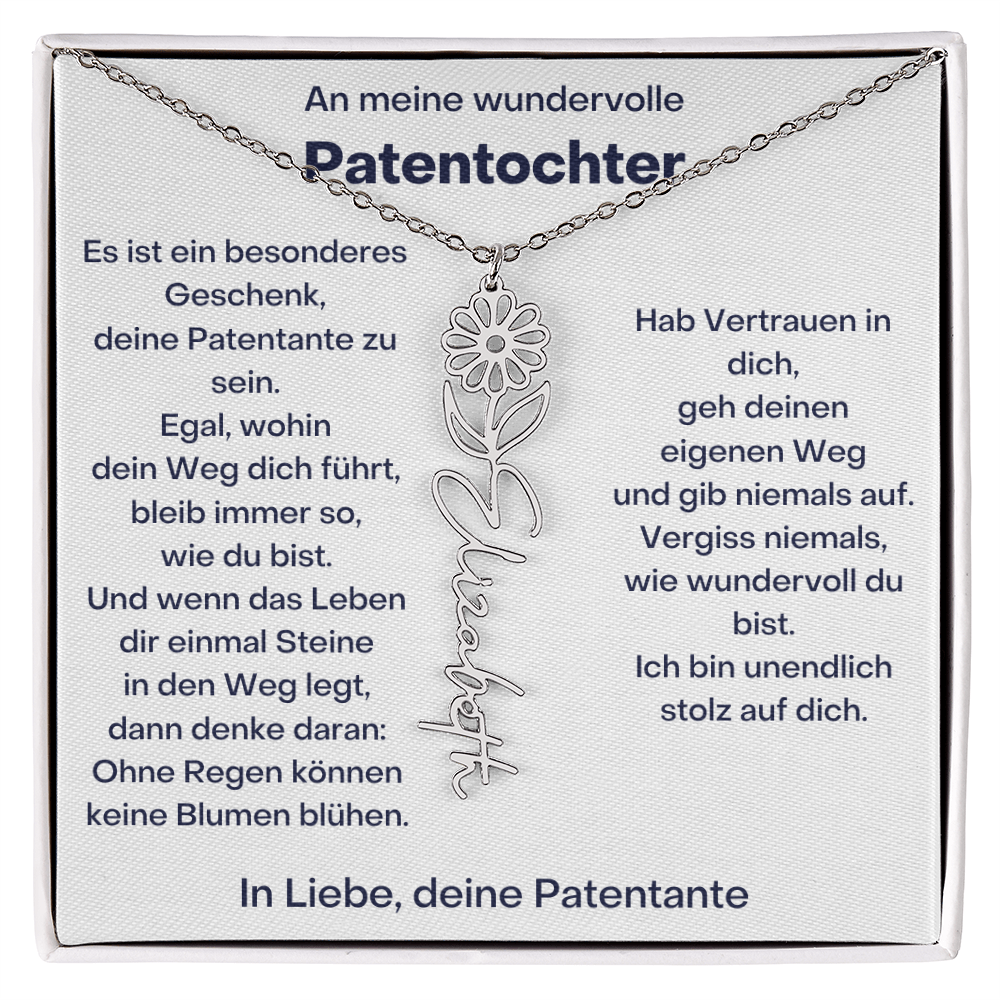 Personalisierte Geburtsblumen Kette Für Patentochter Geschenk von Patentante