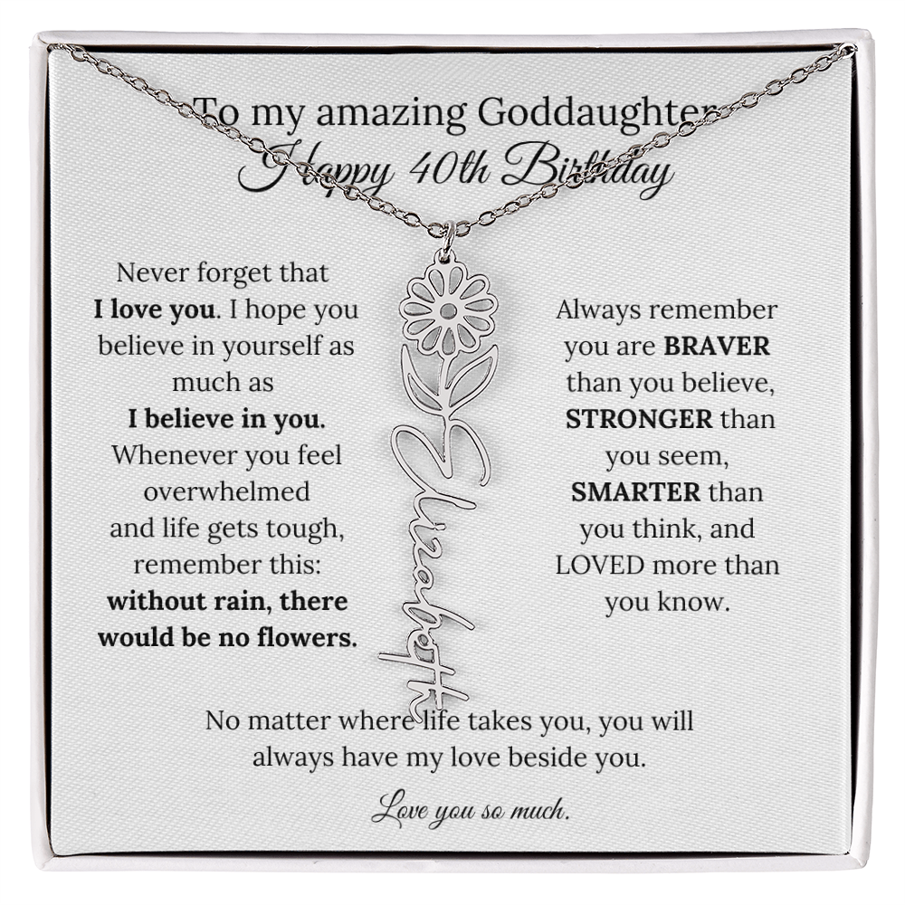 Happy 40th Birthday Gift for Goddaughter