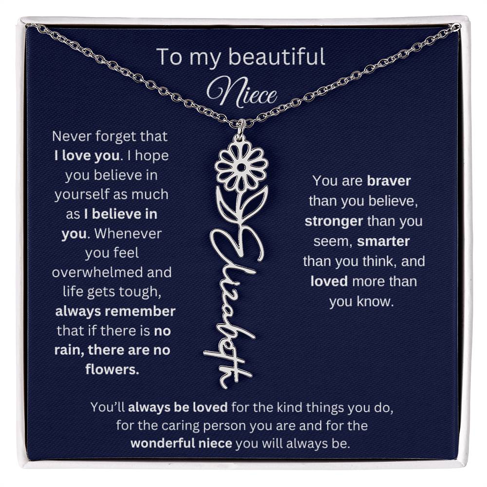 To My Beautiful Niece Flower Necklace 1