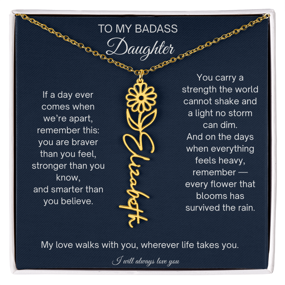 To My Badass Daughter Encouragement Necklace for Daughter