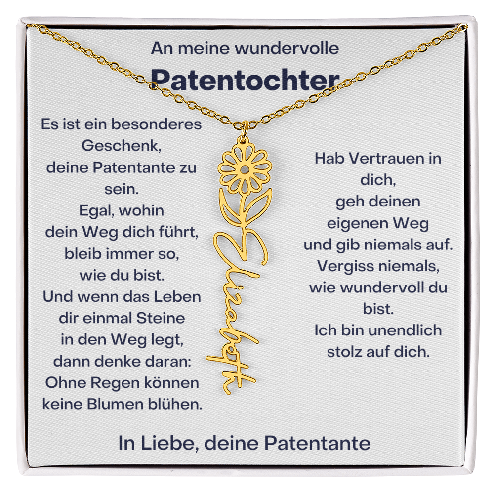 Personalisierte Geburtsblumen Kette Für Patentochter Geschenk von Patentante