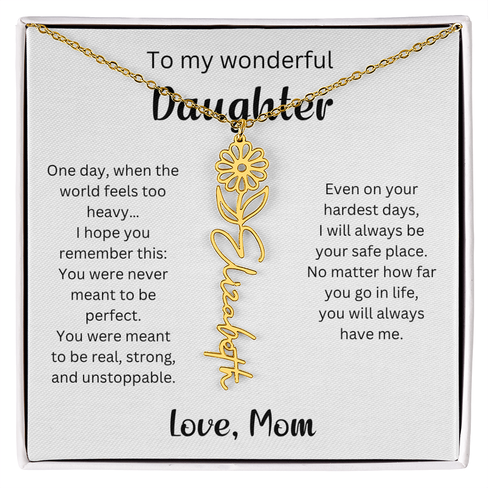 Emotional Gift for Daughter - Birth Flower Name Necklace