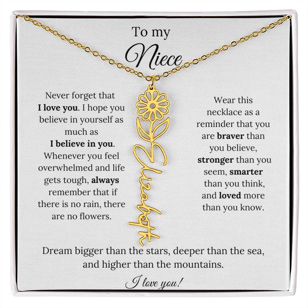 To My  Niece Birthmonth Flower Necklace 4