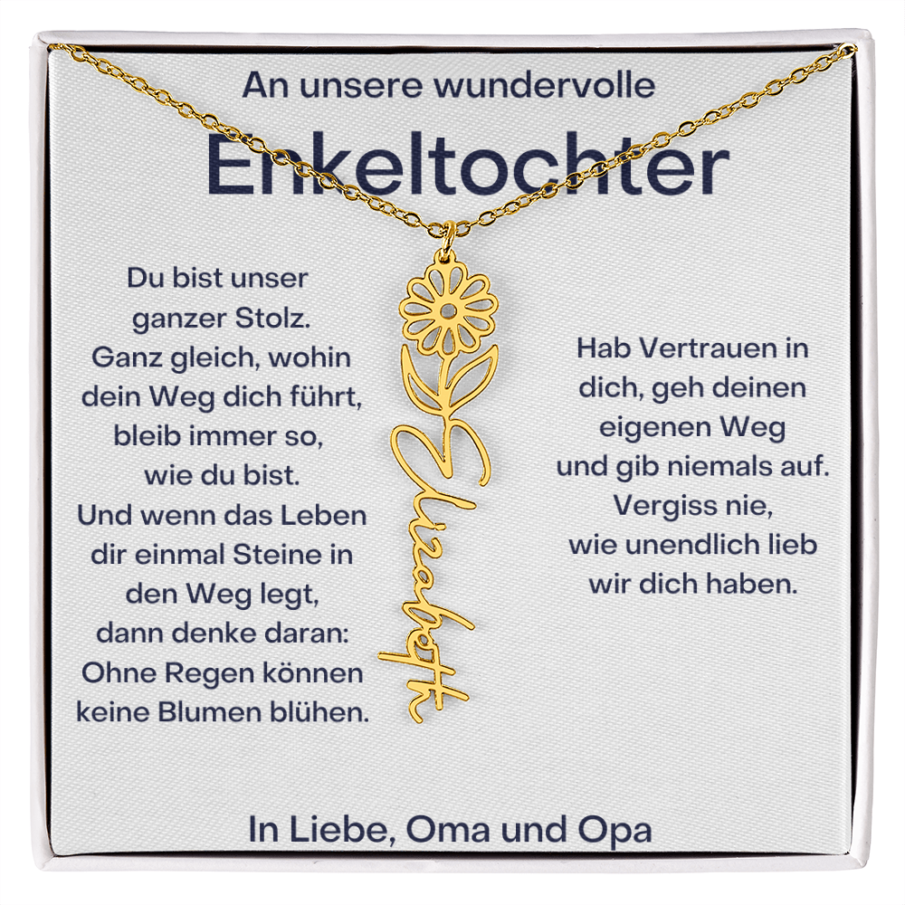 Geburtsblumenkette Mit Namen – Von Oma Und Opa