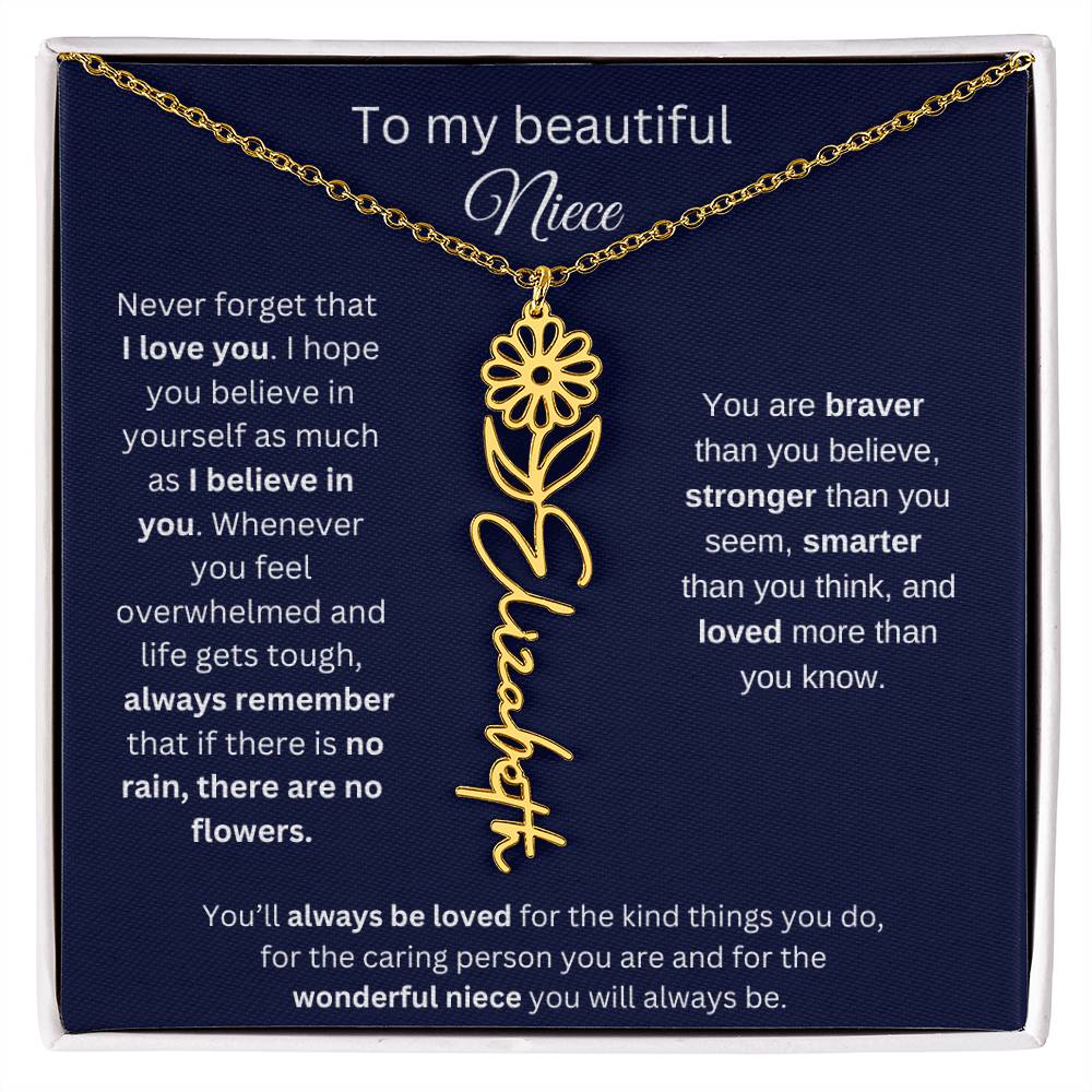 To My Beautiful Niece Flower Necklace 1